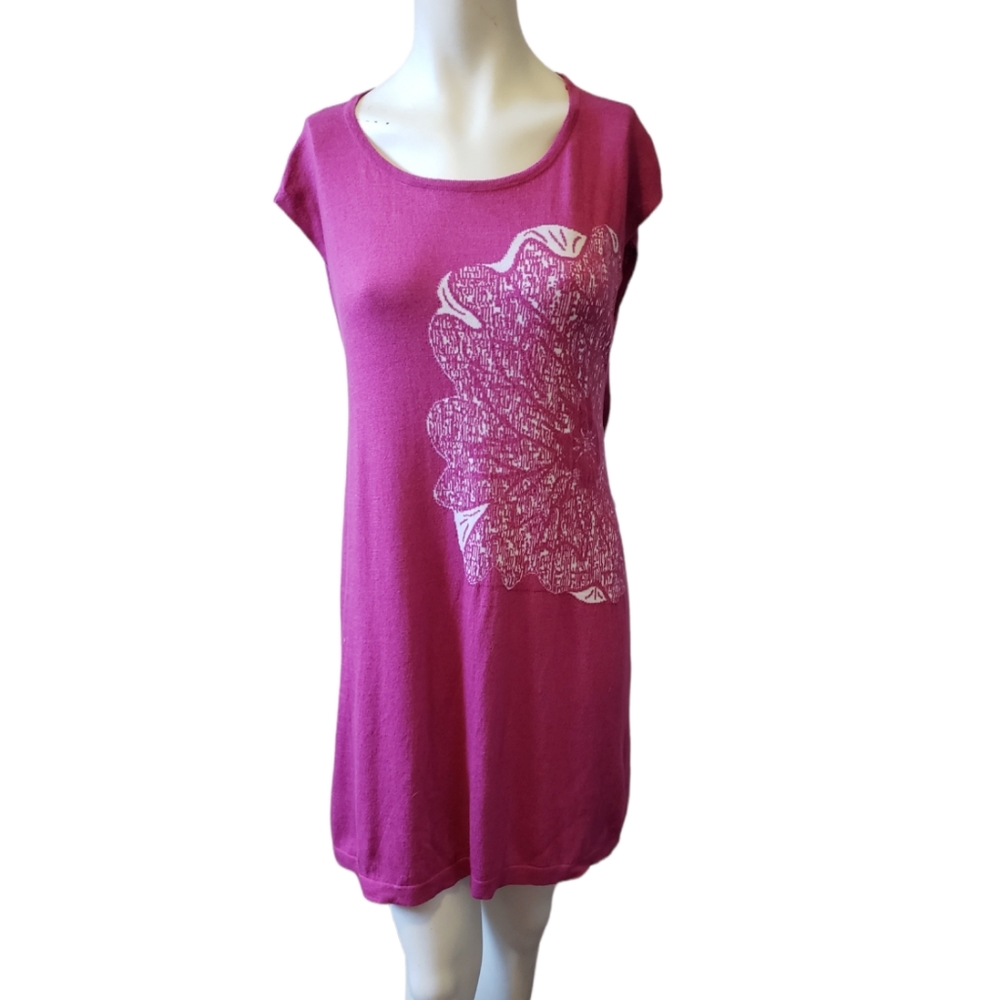 Parkhurst NWT medium pink white floral knit dress